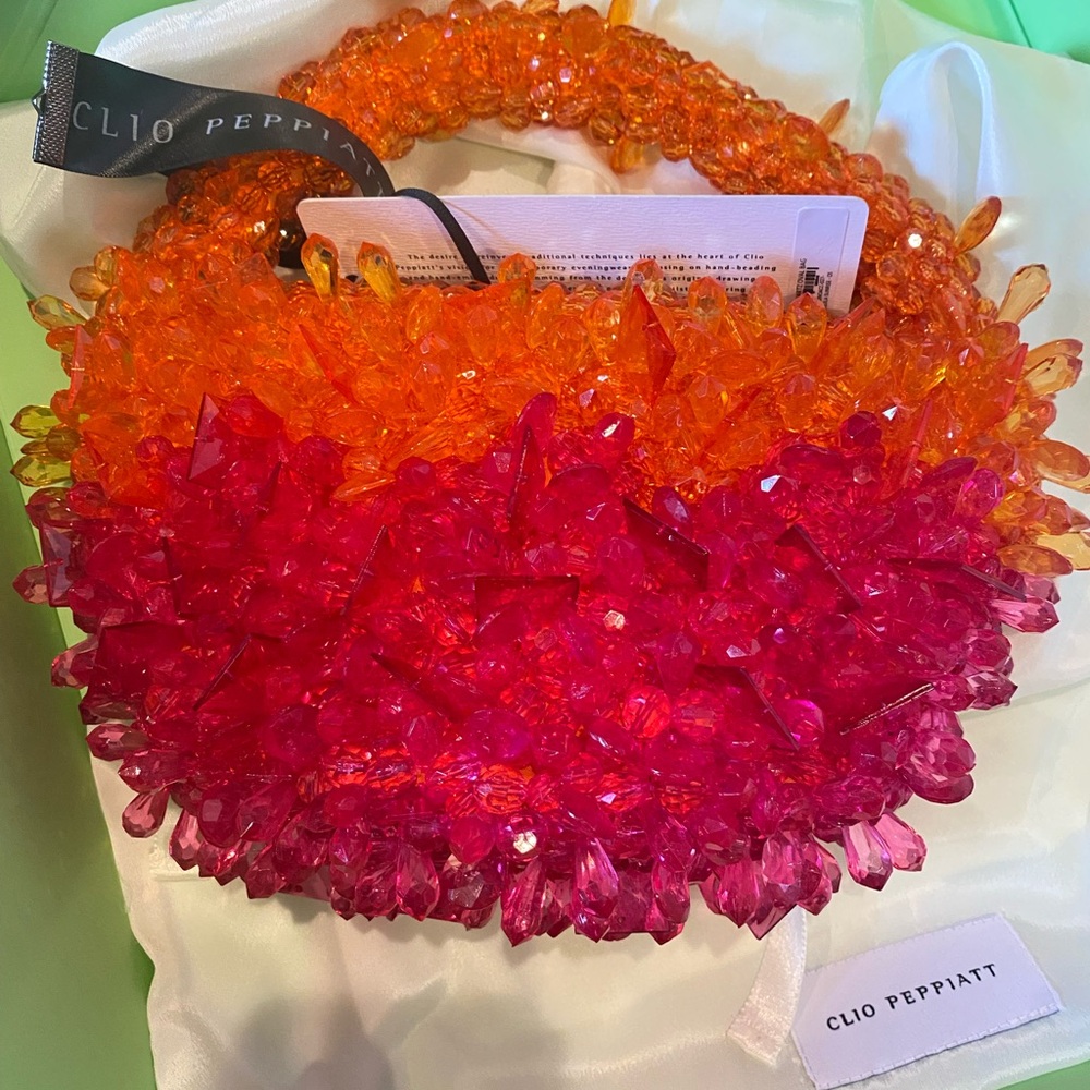 NWT Clio Peppiatt Tequila Sunrise Quartz Bag - Picture 3 of 5